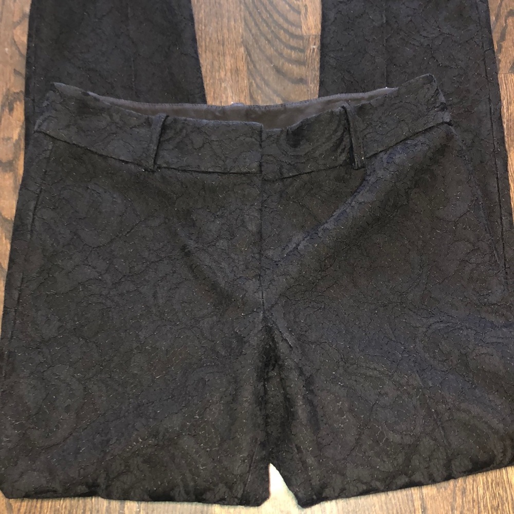 Ann Taylor black on black patterned pants size 4